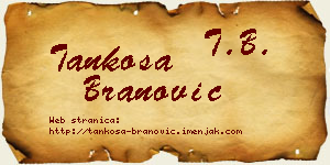 Tankosa Branović vizit kartica